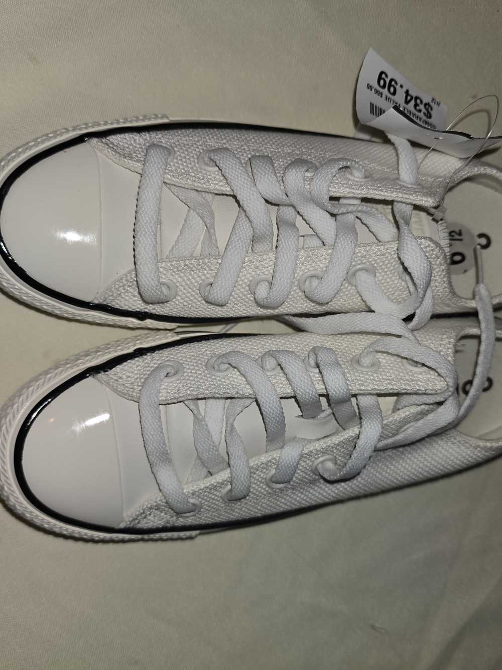 Classic Low-Top Canvas Sneakers in Off White